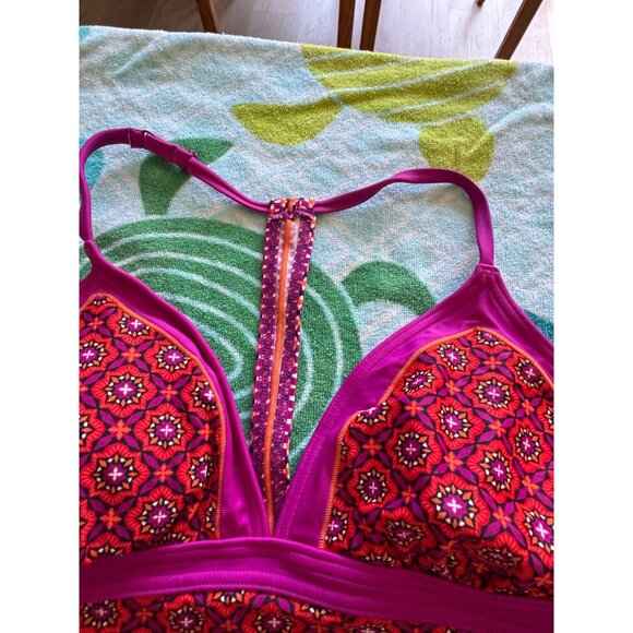 prAna Halter Tankini Top Multicolor Geometric Print Adjustable Straps Large - Picture 5 of 9